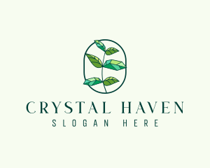 Crystal Gem Leaf logo design