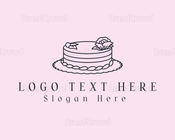 Round Floral Cake Logo