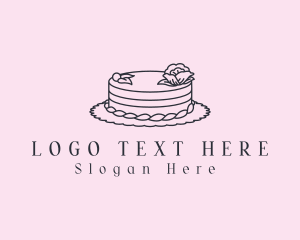 Baking - Round Floral Cake logo design