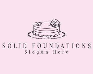 Cooking - Round Floral Cake logo design
