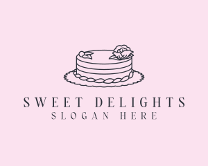 Round Floral Cake logo design