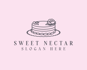 Round Floral Cake logo design