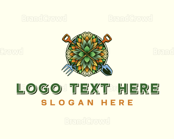 Garden Landscaping Shovel Logo