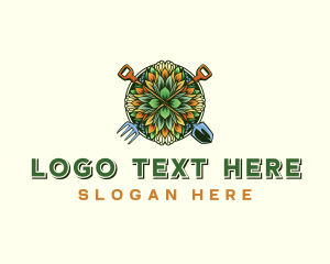 Garden Landscaping Shovel Logo