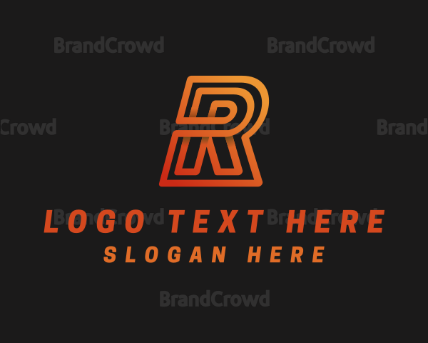 Gradient Modern Letter R Logo