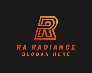 Gradient Modern Letter R logo design