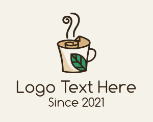 Steam - Monoline Sustainable Cafe logo design