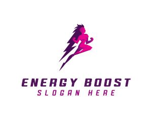 Power - Lightning Woman Power logo design