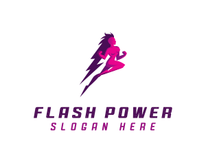 Lightning Woman Power logo design