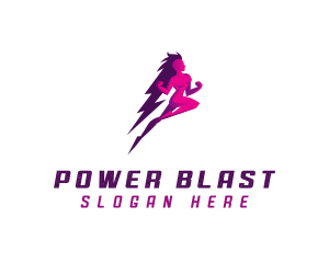 Lightning Woman Power logo design