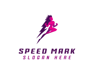 Lightning Woman Power logo design