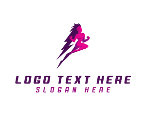 Sport - Lightning Woman Power logo design