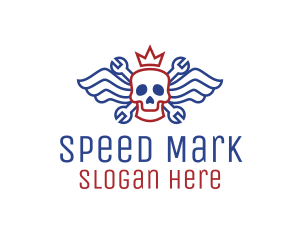 Winged Skull Mechanic logo design