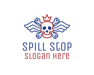 Winged Skull Mechanic logo design