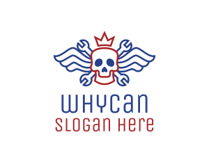 Car Dealer - Winged Skull Mechanic logo design