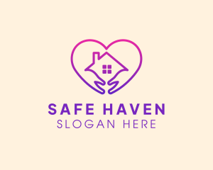 Shelter - House Heart Shelter logo design