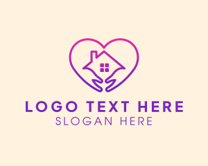 Shelter - House Heart Shelter logo design
