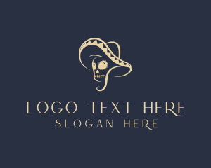 Mexico - Skull Calavera Hat logo design