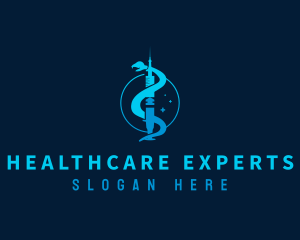 Medical Healthcare Syringe logo design