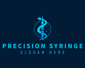 Medical Healthcare Syringe logo design