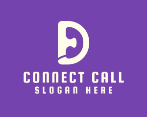 Call - Telephone Letter D logo design