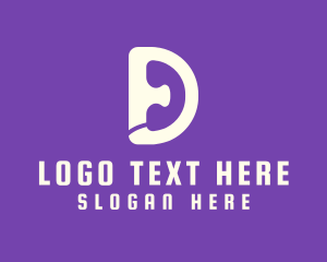 Speak - Telephone Letter D logo design