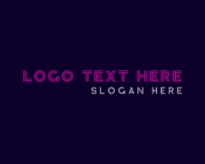 Hip Hop - Pink Neon Wordmark logo design