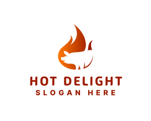 Hot Flaming Pig logo design