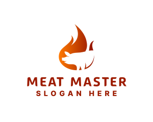 Hot Flaming Pig logo design