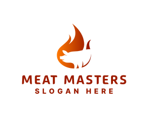 Hot Flaming Pig logo design