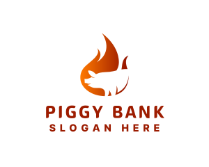 Hot Flaming Pig logo design