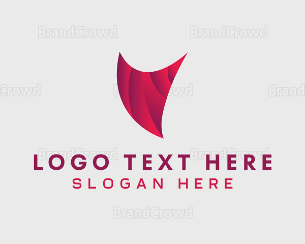Gradient Shield Letter V Logo