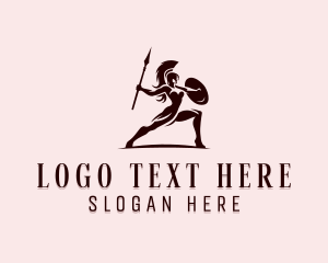 Knight - Spartan Woman Warrior logo design