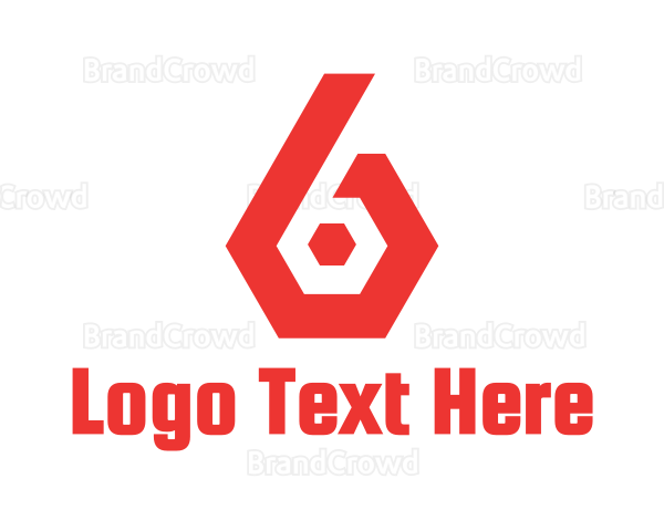 Red Hexa Six Logo