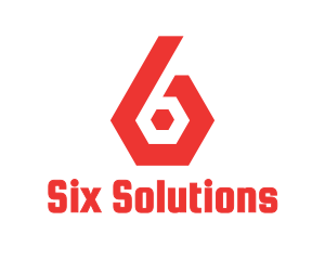 Six - Red Hexa Six logo design
