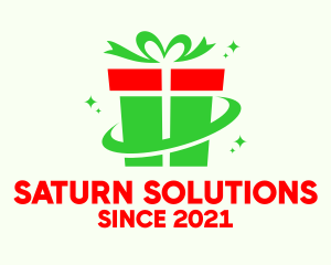 Saturn - Christmas Gift Present logo design