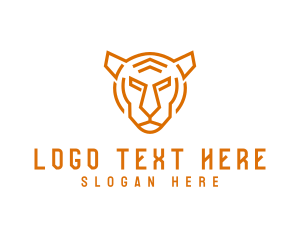 Cat - Geometric Tiger Hunter logo design
