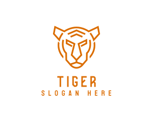 Geometric Tiger Hunter logo design