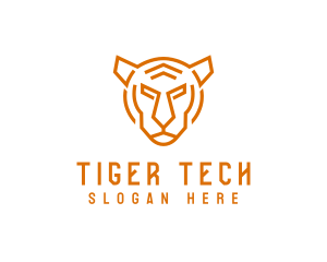 Geometric Tiger Hunter logo design