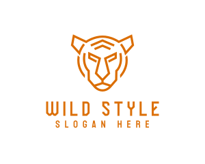 Geometric Tiger Hunter logo design