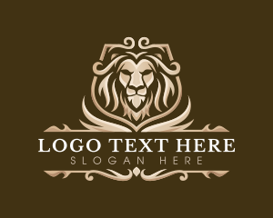 Carnivore - Lion Shield Royalty logo design
