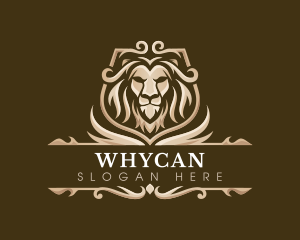Hunter - Lion Shield Royalty logo design