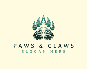 Claw Pine Tree Mountain logo design