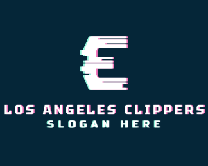 Cyber Anaglyph Letter E Logo