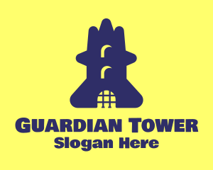 Blue Castle Tower logo design