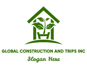 Green - Greenhouse Plant Gardening logo design
