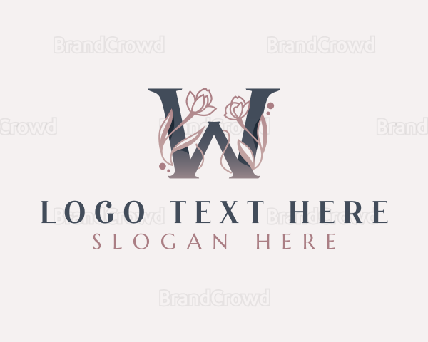 Elegant Flower Beauty Letter W Logo