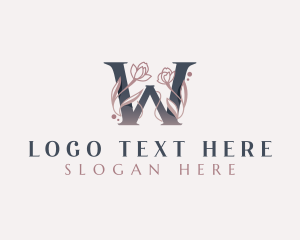 Aesthetician - Elegant Flower Beauty Letter W logo design