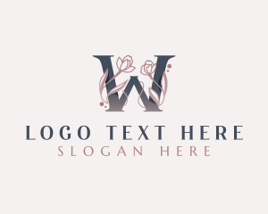 Elegant Flower Beauty Letter W Logo