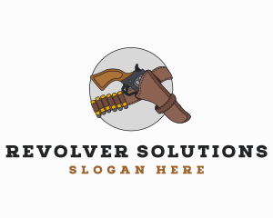 Revolver Gun Holster logo design